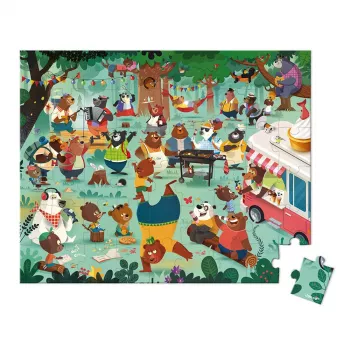 Puzzle Przebieranka Rodzina Niedźwiedzi Janod w Walizce 54 Elementy