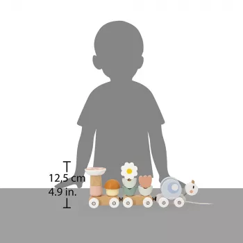 Janod Sweet Cocoon Magnetyczny Pociąg do Układania Ślimak z Klockami i Grzechotką, 12m+