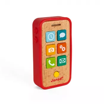 Janod Drewniany Telefon Zabawkowy z Dźwiękami J05334