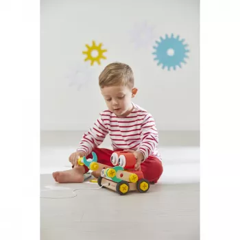 Janod Brico'Kids Drewniany Robot do Skręcania i Ciągnięcia 2+