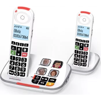 Alcatel Xtra 2355 Duo DECT Telefon Bezprzewodowy (2 Słuchawki, Czarny)