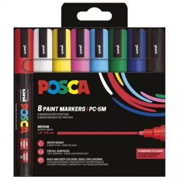 Zestaw markerów POSCA Uni-Ball UNI PC-5M 8-częściowy Basic (182558)