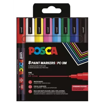 Zestaw markerów POSCA Uni-Ball UNI PC-3M 8-częściowy Basic (186558)