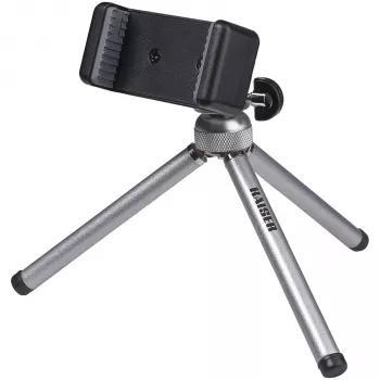Kaiser Smartphone Tripod 6016 - Kompaktowy statyw aluminiowo-tworzywowy z głowicą kulową i uchwytem na smartfon, czarno-srebrny