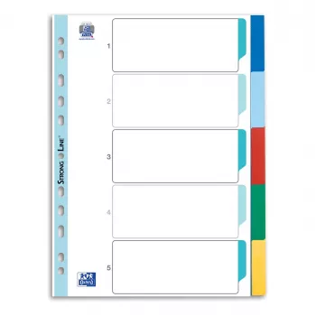 Przekładki do segregatora Oxford DIN A4 Full Format Blank Assorted 5-Części