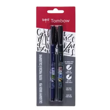 Zestaw Tombow WS-BHS-2P Dual Brush Pen - Czarny - 2 sztuki - Blister
