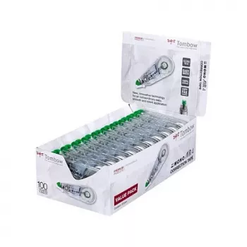 Tombow CT-CA4-20 MONO CA Korektor Taśmowy - Biała Taśma 10 m x 4,2 mm - Zielony/Przezroczysty Dozownik - 20 Sztuk
