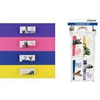 Gumki Tombow Szkoła Magicznych Zwierząt Biały 4 Sztuki