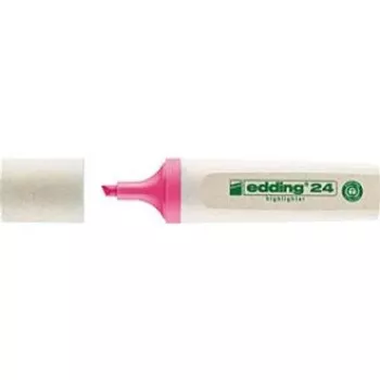 EDDING EcoLine 24 Zakreślacz - Różowy - 10 sztuk - Końcówka ścięta 2-5 mm - Tusz na bazie wody - 90% plastiku z recyklingu
