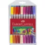 FABER-CASTELL Duo Flamastry - Permanentne - Żywe Kolory - Tusz na Bazie Wody - Cienka Końcówka (Zestaw 20 szt.)