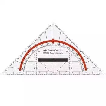 Faber-Castell 177199 Ekierka przezroczysta z czerwoną przeciwprostokątną 16 cm