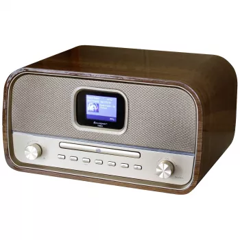 Soundmaster DAB970BR1 Radio stołowe DAB+, FM, AUX, Bluetooth, CD, USB, funkcja ładowania baterii, brązowy