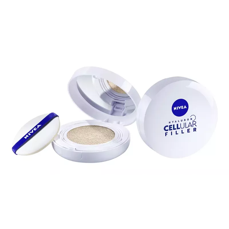 NIVEA 3in1 Cushion Foundation z Kwasem Hialuronowym, Jasny, 15 ml