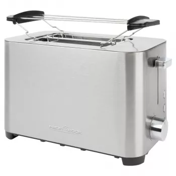 PROFI COOK 2-Slice Toaster PC-TA 1251, Obudowa ze stali nierdzewnej, Bardzo szerokie szczeliny do opiekania