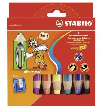 STABILO woody 3 w 1 Multi 6 szt. - Kolory mieszane