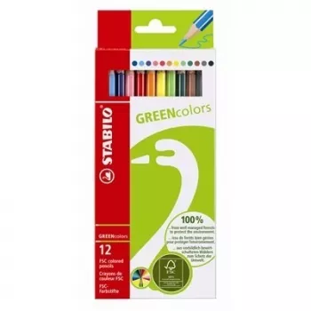 STABILO GREENcolors Kredki - Wielokolorowe - 12 sztuk