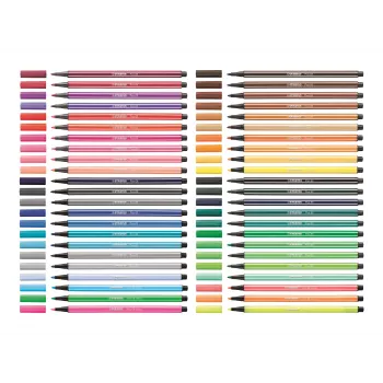 Zestaw pisaków STABILO Pen 68, 20 kolorów, plastikowe pudełko, Zebrui Turkus, grubość linii 1 mm