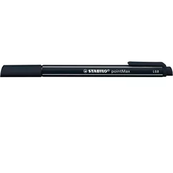 STABILO pointMax Pisak - Czarny - Średni - 0,8 mm - Okrągły - Atrament na bazie wody - Końcówka nylonowa