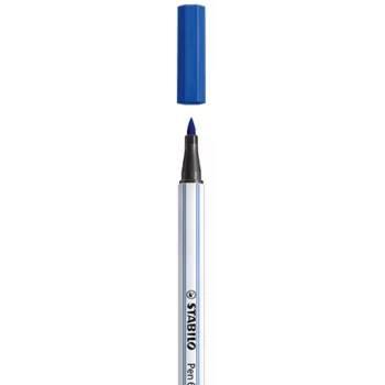 STABILO Pen 68 Brush - Niebieski - Końcówka pędzelkowa - Tusz na bazie wody - Sześciokątny - 1 długopis