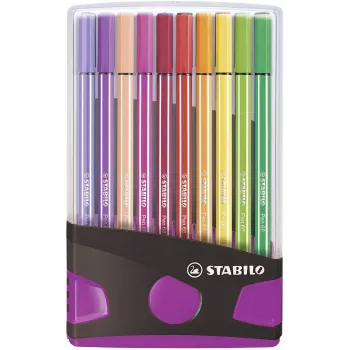 STABILO Pen 68 Pisak włókninowy - Kolory mieszane - 20 sztuk