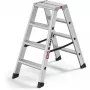 Hailo Master D100 2 x 4 Stopnie Drabina Rozstawna Dwustronna Aluminiowa, Nośność 150 kg, EN 131