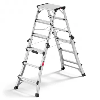 Hailo Master DTL100 2x4 - 2x6 Stopniowa Drabina Teleskopowa Kombinowana 150 kg Aluminium
