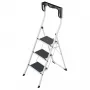 Hailo K75 ComfortLine 3-stopniowa bezpieczna drabina składana, srebrno-czarna, nośność 150 kg