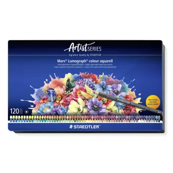 STAEDTLER Mars Lumograph Aquarell Ołówek akwarelowy 104 M120, HB, Grafitowy, Sześciokątny, Certyfikat PEFC, Pojedynczy ołówek