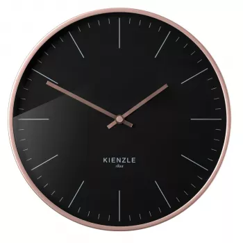KIENZLE DCF Zegar ścienny sterowany radiowo Nowoczesny 25 cm Różowe złoto/Czarny