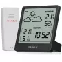 KIENZLE Weather Station Slim (15002) z bezprzewodowym czujnikiem zewnętrznym, wyświetlaczem LCD, prognozą pogody, fazą księżyca, budzikiem