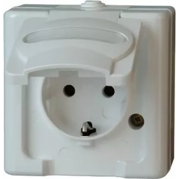 HEINRICH KOPP Gniazdo Schuko 1-bieg. Natynkowe Bryzgoszczelne IP44 Biel Arktyczna 16A 250V (103302007)