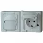 HEINRICH KOPP BLUE ELECTRIC Łącznik i gniazdo Schuko natynkowe, IP44, Biel Arktyczna, 250V, 16A (131202003)