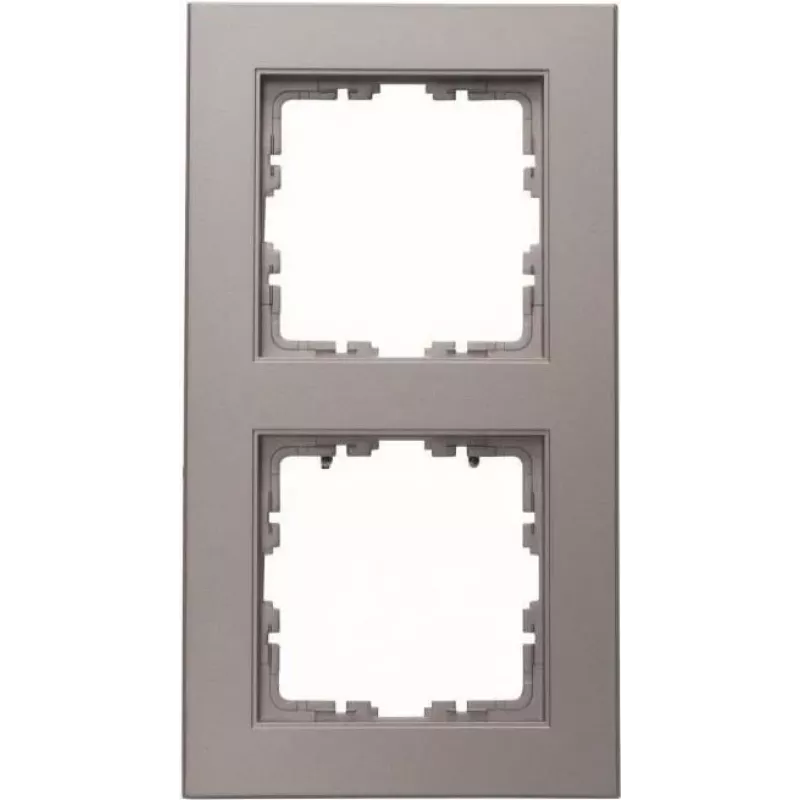 Heinrich Kopp 2-Gang Cover Frame HK07 Steel-Colored