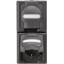 Heinrich Kopp BlueElectric 2-Gang Surface-Mounted Socket Outlet IP44 Anthracite Glossy with Hinged Lid