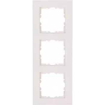 HEINRICH KOPP 3-Gang Cover Frame HK07 PURE 228x86x9.5mm IP20 Clamp Fastening Pure White