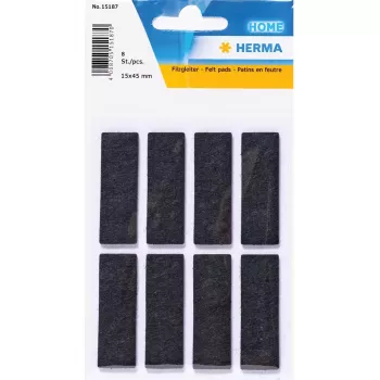 HERMA Felt Glides Black 20 mm 16 Pieces Self-Adhesive Furniture Pads