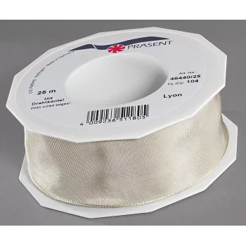 C.E. Pattberg Tasiemka prezentowa LYON Glossy Creme 40,0 mm x 25,0 m