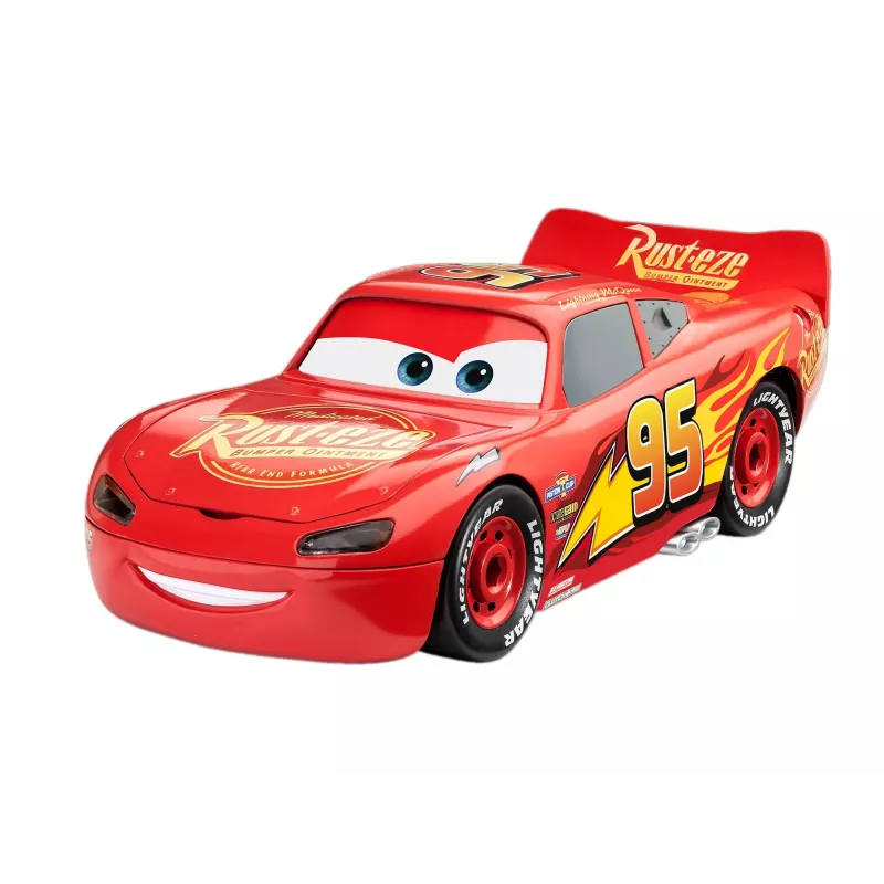 Revell Build & Play Disney Pixar Cars Lightning McQueen Pojazd ze Światłem i Dźwiękiem, Skala 1:20, Model do Składania na Zatrzaski
