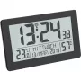 TFA Dostmann 60.2557.01 Zegar sterowany radiowo z klimatem pomieszczenia, duży wyświetlacz, czarny