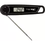 TFA THERMO JACK TASTE Cyfrowy termometr kuchenny z timerem i alarmem, sonda ze stali nierdzewnej, 160 mm, -50 do +300 °C, wyświetlacz LCD, czarno-biały