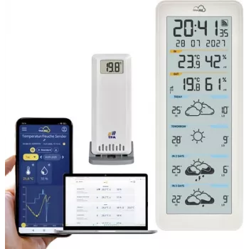 TFA TFA.me ID-06 35.8108.02 WLAN Bezprzewodowa Stacja Pogodowa z Prognozą na 4 Dni