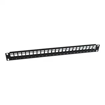 Panel krosowy Panasonic 3SR-PATCH-24P 24 porty (typu Keystone) z 24 gniazdami Keystone RJ45 Cat.6 UTP - czarny