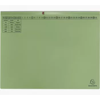 Exacompta 370225B Konwencjonalny segregator - Karton - Zielony - 320 g/m² - 265 x 316 mm - A4