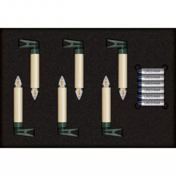 Krinner Superlight Bavaria Mini Flame 6 szt. Zestaw Ivory