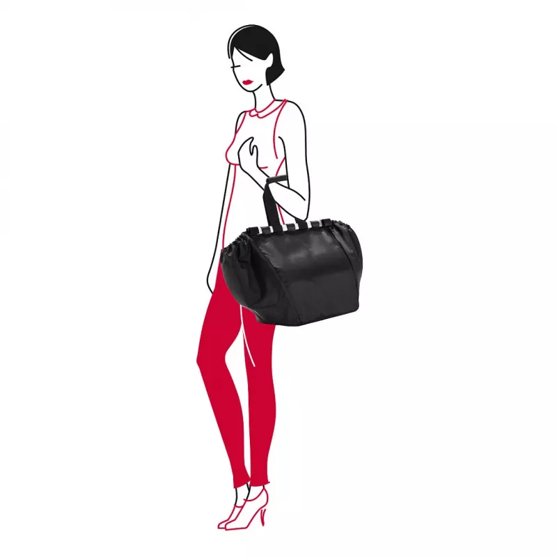Reisenthel Easyshoppingbag Black - 30L Torba na zakupy z mocowaniem do wózka