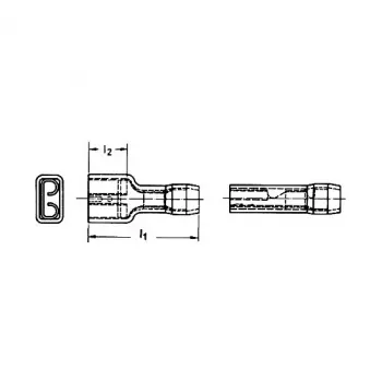 KLAUKE Płaskie gniazdo 1,5-2,5 mm² 730/V izolowane niebieskie PVC