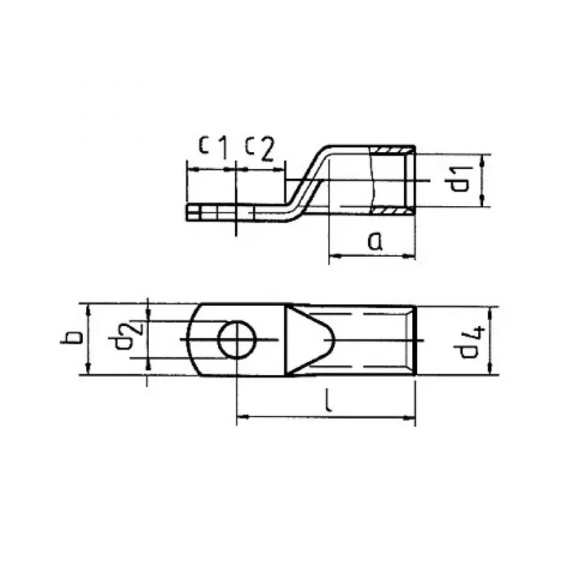 Klauke 8SG8 Tubular Cable Lug 95mm² for M8 Switchgear Connection without Inspection Hole