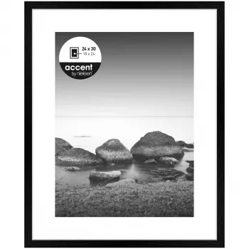 NIELSEN DESIGN Aura Ramka na zdjęcia Czarna 24x30 cm Drewno z passe-partout 1122000