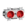 Hager GS20013020 Wkład gniazda Schuko, czerwony, IP20, 250 V, 16 A, 10 sztuk