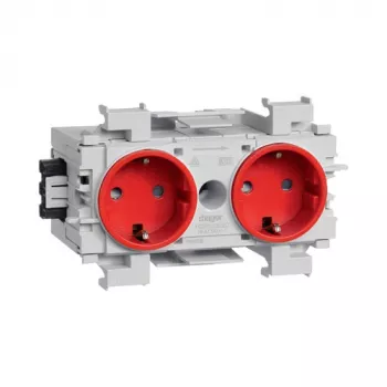 Hager GS20013020 Wkład gniazda Schuko, czerwony, IP20, 250 V, 16 A, 10 sztuk